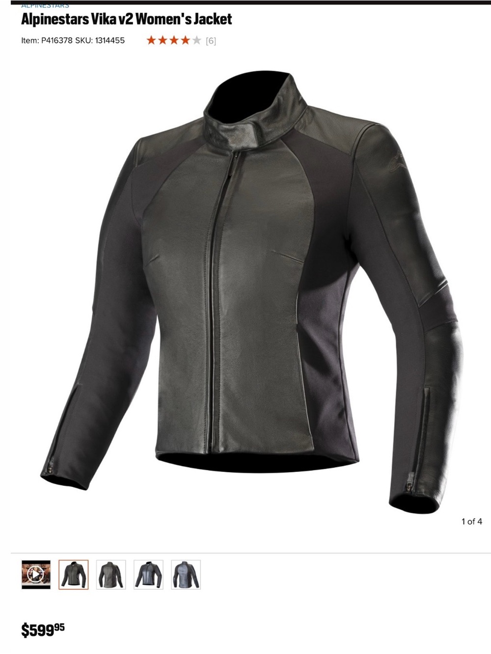 Women’s Alpinestars Vika 2 Leather Motorcycle Jacket